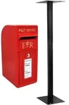 Briefkasten mit Bodenst&auml;nder Rot