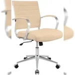CLP B&uuml;rostuhl Oakland Echtleder HBT: 90x57x62 cm creme Echtleder