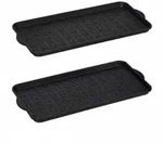 Relaxdays XL Schuhablage 2er Set, Abtropfschale mit erh&ouml;htem Rand, f&uuml;r 3-4 Paare,