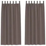 vidaXL Verdunkelungs-Vorh&auml;nge mit Ringen 2 pcs Dunkelbraun