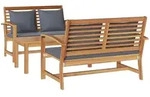 vidaXL Garten-Sofa-Set Natur Teak-Massivholz