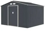 HATTORO S250 Metall Ger&auml;tehaus Ger&auml;teschuppen mit Bodenrahmen 7,2m2 Satteldach