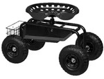 Relaxdays fahrbarer Gartensitz, h&radic;&part;henverstellbar, 150 kg, Stauraum, Rollsitz