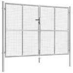 vidaXL Gartentor Verzinkter Stahl 306 x 225 cm Silbern