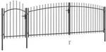 vidaXL Gartentor mit Speerspitzen 5x2 m Schwarz
