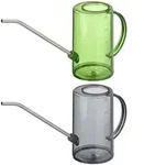 Relaxdays Gie&szlig;kanne Zimmerpflanzen, 2er Set, 1 l, Kunststoff, Edelstahl,