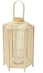 ECD Germany Bambus Laterne, Windlicht H:75 cm Holzfarbe, Gartenlaterne mit Henkel &