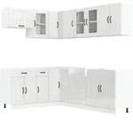 vidaXL 11-tlg. K&uuml;chenschrank-Set Lucca Hochglanz-Wei&szlig; Holzwerkstoff