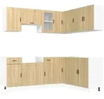 vidaXL 11-tlg. K&uuml;chenschrank-Set Porto Sonoma-Eiche Holzwerkstoff