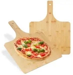 Relaxdays Pizzaschieber XXL, 2er Set, 50x38 cm, Pizzaschaufel, abgerundete Kanten,