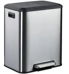 Relaxdays M&uuml;lleimer 2 x 15 Liter, K&uuml;chenm&uuml;lleimer mit entnehmbare Inneneimer,