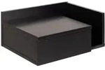 Ebuy24 Ashlan Nachttisch 1 Schublade 1 Regal schwarz.