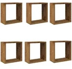 vidaXL W&uuml;rfel-Wandregale 6 Stk. Altholz-Optik 30x15x30 Holzwerkstoff