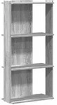 vidaXL B&uuml;cherregal 3 B&ouml;den Grau Sonoma 60x30x120 cm Holzwerkstoff