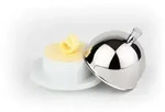 APS Butterservierer 15921, Edelstahl und Porzellan, &Oslash; 9 cm, H: 7,5 cm, 0,06...