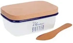 GR&Auml;WE Butterdose emailliert, mit Holzdeckel