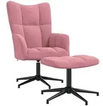 vidaXL Relaxsessel mit Hocker Rosa Samt