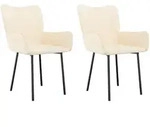 vidaXL Esszimmerst&uuml;hle 2 Stk. Creme Samt