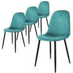 ML-Design Esszimmerstuhl 4er Set Petrol Samtbezug mit Metallbeinen inkl.