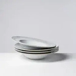 Gipfelst&uuml;ck Pastateller 27 cm 4er Set GRAU/WEISS, postsicher, Serie TIEFER SEE