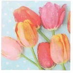 PAPSTAR 300 Servietten, 3-lagig 1/4-Falz 33 cm x 33 cm "Bella Tulipa" (37005,...