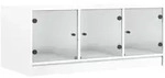 vidaXL Couchtisch mit Glast&uuml;ren Wei&szlig; 102x50x42 cm