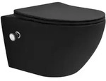 LuxeBath Wand-WC sp&uuml;lrandlos 54 cm lang Schwarz matt &ndash; Tiefsp&uuml;ler Keramik, mit