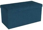 Intirilife Faltbare Sitzbank 76x38x38 cm in OZEAN BLAU - Sitzw&uuml;rfel Fu&szlig;hocker