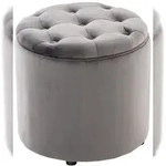 CLP Sitzhocker Pantin Samt Samt HBT: 42x44x44 cm grau