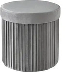 Relaxdays Hocker Samt, Sitzhocker mit Stauraum, gepolstert, faltbar, HxD: 38 x 38 cm,