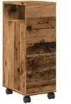 vidaXL Badschrank Schmal mit Rollen Altholz-Optik Holzwerkstoff