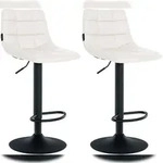 CLP 2er Set Barhocker Jerry Kunstleder wei&szlig;/schwarz