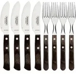 Tramontina Pizzabesteck, 8-teilig, Edelstahl, Holzgriff FSC, sp&uuml;lmaschinenfest