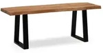 Garderobenbank FineBuy Sitzbank Akazie Massivholz 120 cm Baumkante Flurbank