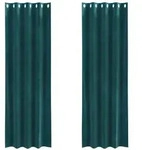 vidaXL Verdunkelungsvorh&auml;nge 2 pcs Dunkelgr&uuml;n 140 x 260 cm Samt