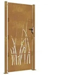 vidaXL Gartentor 105x180 cm Cortenstahl Gras-Design