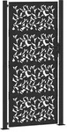 vidaXL Gartentor Schwarz 105x205 cm Stahl Blatt-Design