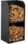 Relaxdays Kaminholzregal, HBT 80x40x30 cm, 2 F&auml;cher, Brennholzregal f&uuml;r Feuerholz,