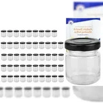 50er Set Mini Sturzgl&auml;ser 53 ml To 43 schwarzer Deckel Portionsgl&auml;ser Gl&auml;ser...