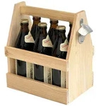 DanDiBo Flaschentr&auml;ger 6 Flaschen Holz Biertr&auml;ger mit Flaschen&ouml;ffner 93945