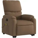 vidaXL Massagesessel mit Aufstehhilfe Braun Stoff