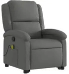 vidaXL Massagesessel mit Aufstehhilfe Dunkelgrau Stoff