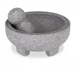 Relaxdays M&ouml;rser mit St&ouml;&szlig;el, Granit, H x D: 9 x 20 cm, robust, langlebig,