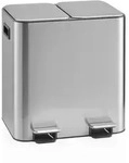 Abfallsammler / M&uuml;lltrennsystem Clean 10 - 30L (2x15L) Edelstahl silber hjh OFFICE