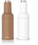Arendo elektrische Salz- & Pfefferm&uuml;hle, wei&szlig;/braun, Batterie, LED-Licht,