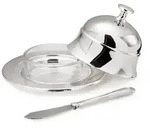 EDZARD Butterdose Butterglocke Epe, &Oslash; 11 cm, edel versilbert, mit passendem
