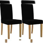 CLP 2er Set Esszimmerstuhl Ina Cord schwarz/antik-hell