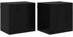 vidaXL TV-Wandregale 2 pcs Schwarz Eichen-Optik 40,5x30x40cm