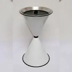 Stand Aschenbecher Diabolo 71x40cm wei&szlig; inkl 25kg Quarzsand SZAGATO Aschenbecher