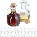 Relaxdays Flaschen zum Bef&uuml;llen, 24er Set, 150 ml, mit Korken, f&uuml;r &Ouml;l, Essig,